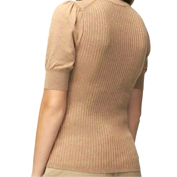 T Tahari Puff Short Sleeve Top Tan Size XS - Picture 6 of 14